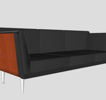 家具黑色三人沙发座椅Goetz沙发SU模型下载_sketchup草图大师SKP模型