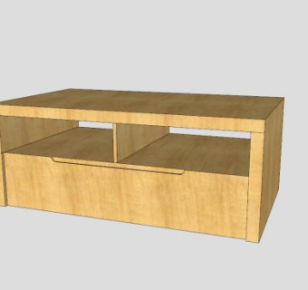 宜家黄色现代电视柜SU模型下载_sketchup草图大师SKP模型