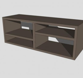 现代风格棕褐色电视柜SU模型下载_sketchup草图大师SKP模型