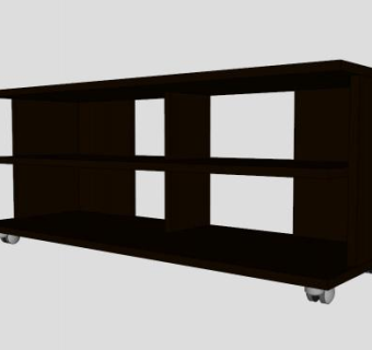 宜家黑棕色电视柜SU模型下载_sketchup草图大师SKP模型