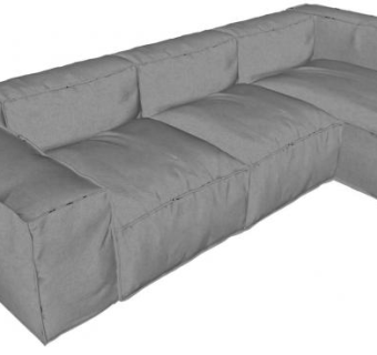 懒人沙发邋遢三人沙发填充式沙发SU模型下载_sketchup草图大师SKP模型