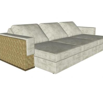 现代沙发靠背三人沙发SU模型下载_sketchup草图大师SKP模型