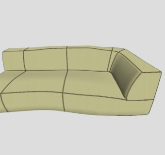 帕特里夏沙发绿色三人沙发SU模型下载_sketchup草图大师SKP模型