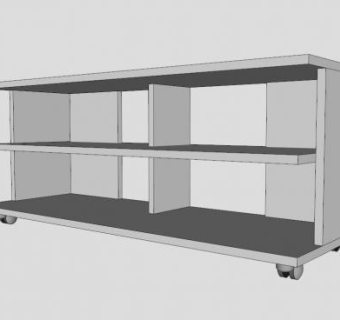 宜家白色板架式电视柜SU模型下载_sketchup草图大师SKP模型