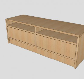 宜家电视柜橡木皮SU模型下载_sketchup草图大师SKP模型