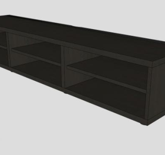 黑褐色电视柜SU模型下载_sketchup草图大师SKP模型