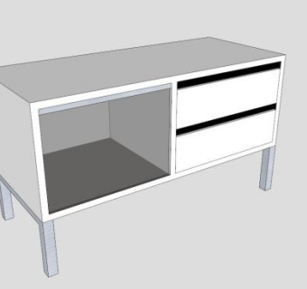 小型电视柜SU模型下载_sketchup草图大师SKP模型