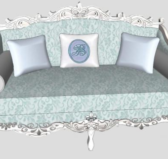 欧式沙发经典家具三人沙发SU模型下载_sketchup草图大师SKP模型