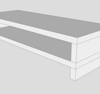纯白简约电视柜SU模型下载_sketchup草图大师SKP模型