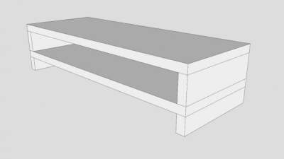 纯白简约电视柜SU模型下载_sketchup草图大师SKP模型