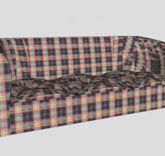 休闲沙发格子沙发SU模型下载_sketchup草图大师SKP模型