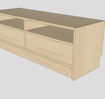 桦木电视柜SU模型下载_sketchup草图大师SKP模型