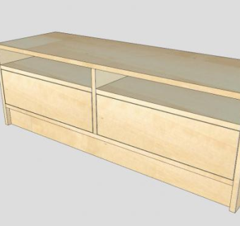 宜家桦木单板电视柜SU模型下载_sketchup草图大师SKP模型