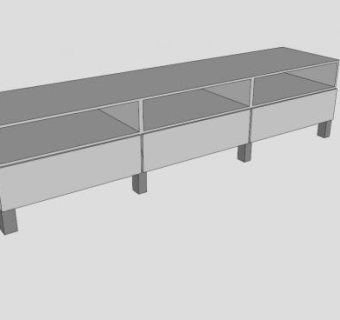 宜家风白色电视柜SU模型下载_sketchup草图大师SKP模型