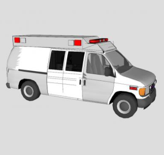 现代医院常见的救护车SU模型_su模型下载 草图大师模型_SKP模型