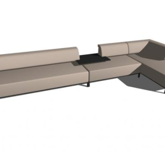 真皮沙发简易风多人沙发SU模型下载_sketchup草图大师SKP模型