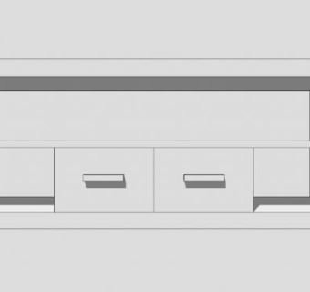 法式风格白色电视柜SU模型下载_sketchup草图大师SKP模型