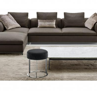 休闲沙发棕色米歇尔俱乐部沙发SU模型下载_sketchup草图大师SKP模型