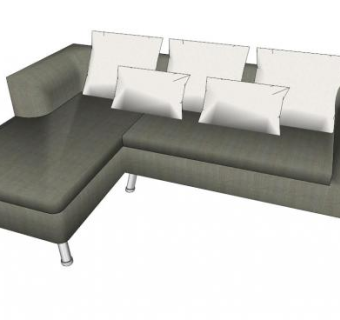 现代沙发多人座椅SU模型下载_sketchup草图大师SKP模型