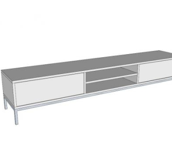 现代灰色电视柜SU模型下载_sketchup草图大师SKP模型