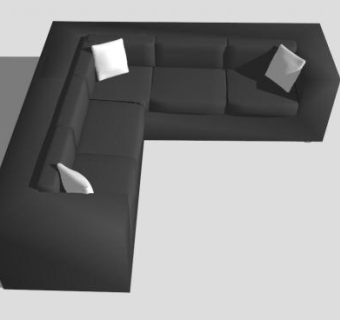 现代沙发黑色多人座椅SU模型下载_sketchup草图大师SKP模型