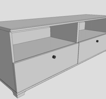 宜家带抽屉电视柜SU模型下载_sketchup草图大师SKP模型