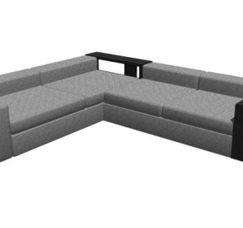 现代沙发灰色简约多人沙发SU模型下载_sketchup草图大师SKP模型