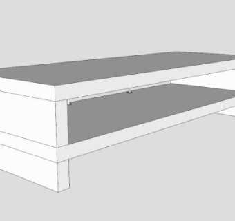 缺乏电视的电视柜SU模型下载_sketchup草图大师SKP模型