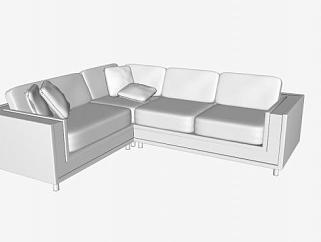 现代沙发白色沙发上海SU模型下载_sketchup草图大师SKP模型