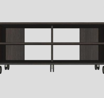 黑褐色简约风格电视柜SU模型下载_sketchup草图大师SKP模型