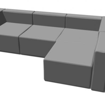 转角沙发灰色多人沙发SU模型下载_sketchup草图大师SKP模型