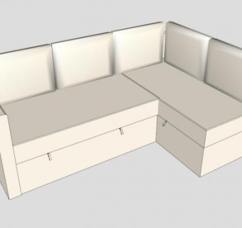 宜家风转角沙发米黄色SU模型下载_sketchup草图大师SKP模型