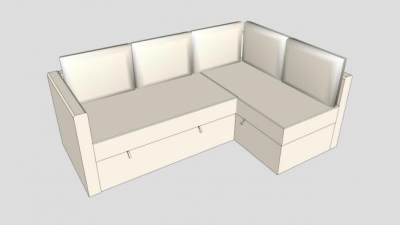 宜家风转角沙发米黄色SU模型下载_sketchup草图大师SKP模型