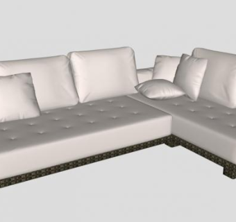 现代沙发皮革多人沙发SU模型下载_sketchup草图大师SKP模型