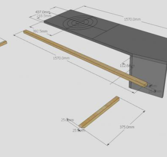 灰色创意电视柜SU模型下载_sketchup草图大师SKP模型