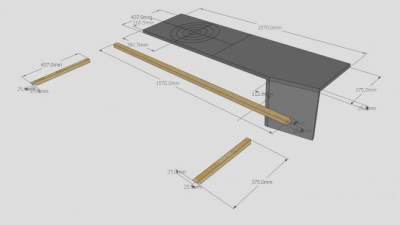 灰色创意电视柜SU模型下载_sketchup草图大师SKP模型