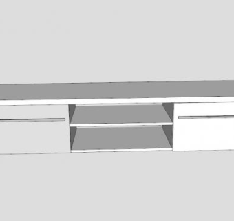 白色简欧风格电视柜SU模型下载_sketchup草图大师SKP模型