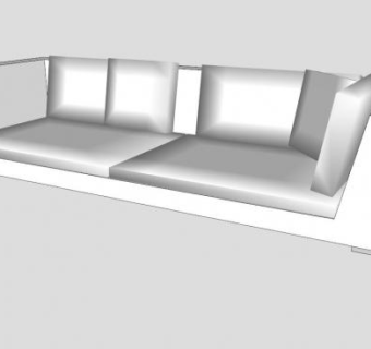 现代沙发白色多人沙发SU模型下载_sketchup草图大师SKP模型