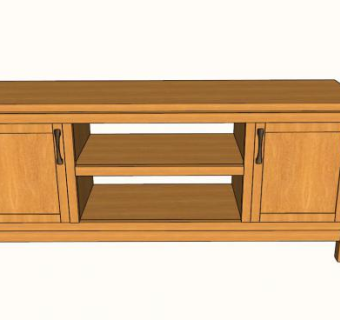 土黄色电视柜SU模型下载_sketchup草图大师SKP模型