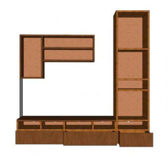 简易抽屉电视柜SU模型下载_sketchup草图大师SKP模型