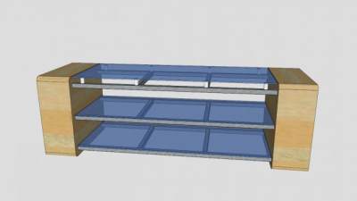 多层电视柜SU模型下载_sketchup草图大师SKP模型