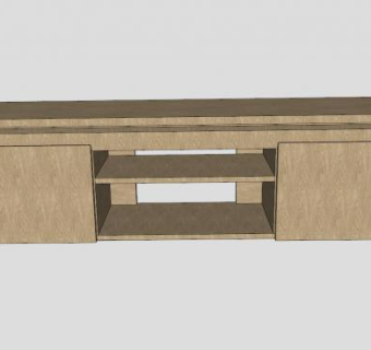 浅棕色电视柜SU模型下载_sketchup草图大师SKP模型