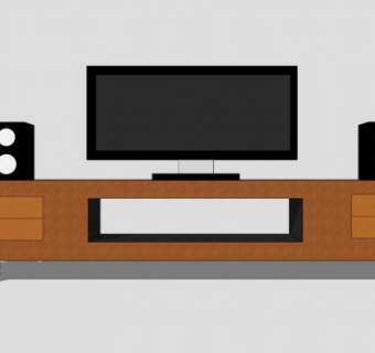 带音响的电视柜SU模型下载_sketchup草图大师SKP模型