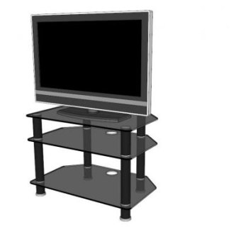 黑色的玻璃电视柜SU模型下载_sketchup草图大师SKP模型