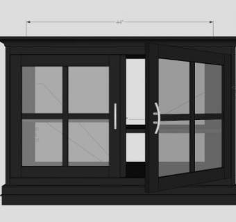 两个门的电视柜SU模型下载_sketchup草图大师SKP模型