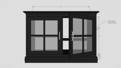 两个门的电视柜SU模型下载_sketchup草图大师SKP模型