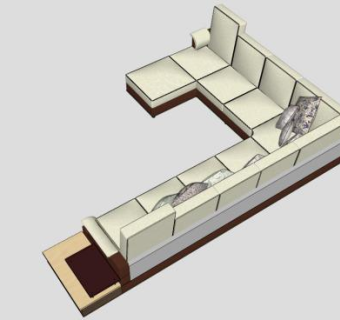 现代沙发大法布里克盖了L型沙发SU模型下载_sketchup草图大师SKP模型