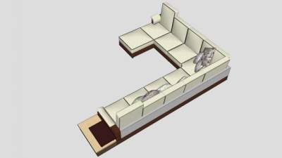 现代沙发大法布里克盖了L型沙发SU模型下载_sketchup草图大师SKP模型