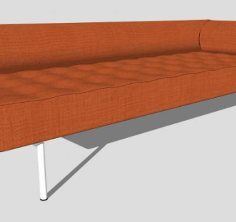 橘色休闲沙发两用沙发床SU模型下载_sketchup草图大师SKP模型