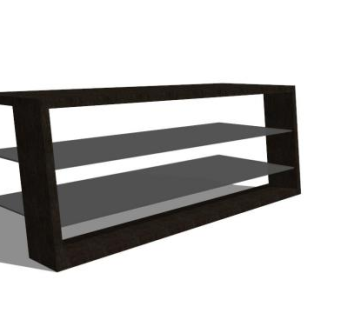 黑色电视机架SU模型下载_sketchup草图大师SKP模型